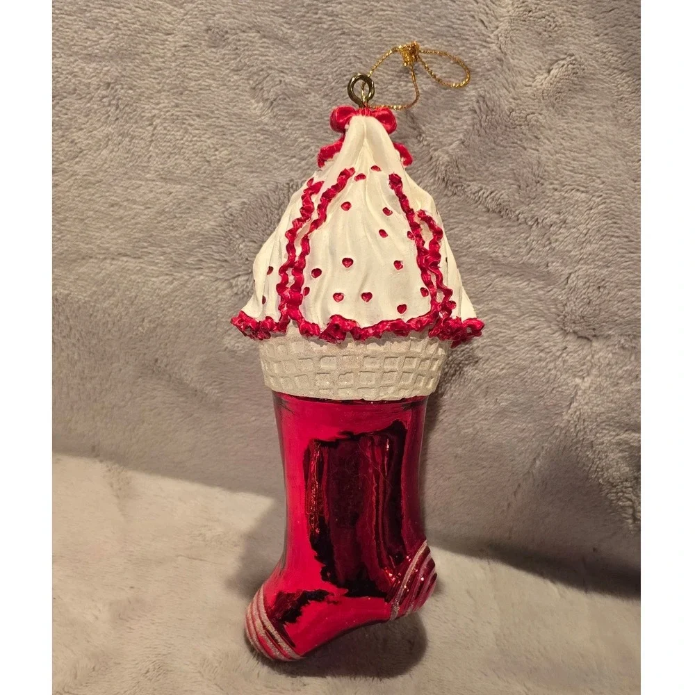 Mistletoe Magic‎ Collection European Style Glass Ornament Hand Blown Stocking